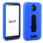 Wholesale HTC Desire 510 Armor Hybrid Case with Stand (Blue)